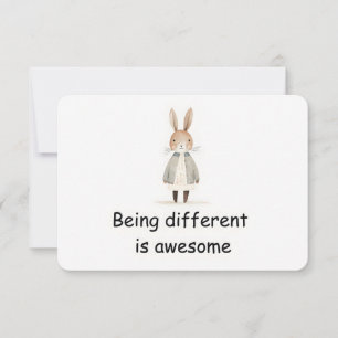 Tarjeta de Afirmación de Animal de Bosque de Conej
