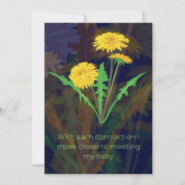 Tarjeta de afirmación del parto con flores