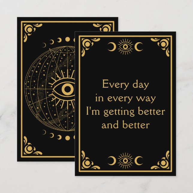 Tarjeta de Afirmación Ojos de Oro Negro Celestiale (Anverso / Reverso)