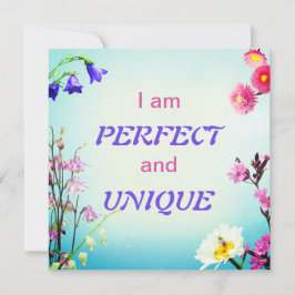 tarjeta de afirmación personalizada 'Soy perfecto 