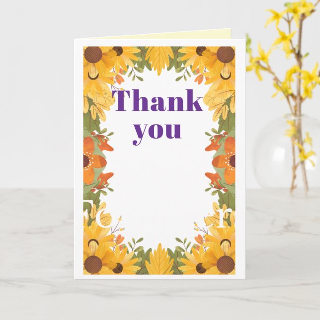 tarjeta de agradecimiento (flor amarilla)