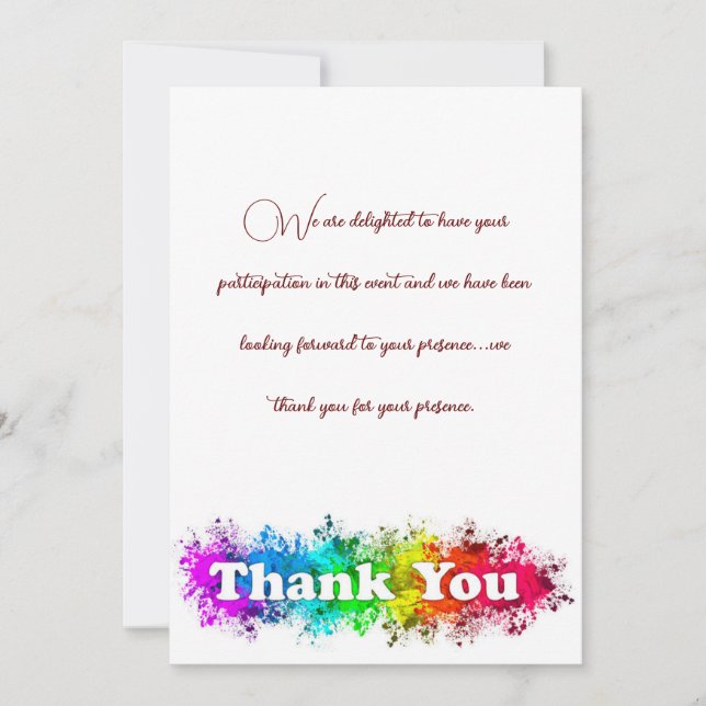 Tarjeta de agradecimiento. (Anverso)