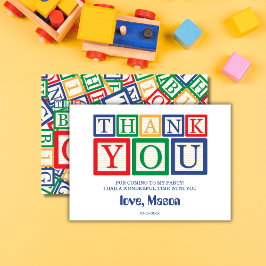 Tarjeta De Agradecimiento Сute Wooden ABC Blocks Primary Colors