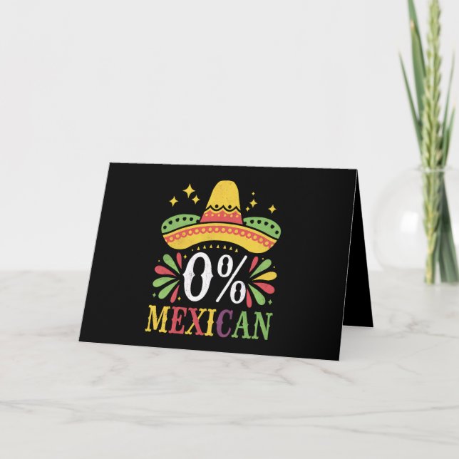 Tarjeta De Agradecimiento 0% mexicano Cero % Funny Cinco De Mayo (Anverso)