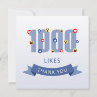 1000 Me gusta Gracias con emoji y corazón