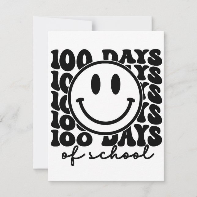 Tarjeta De Agradecimiento 100 artículos para 100 días de escuela (Anverso)