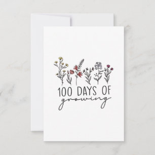 Tarjeta De Agradecimiento 100 días de cultivar plantas de jardín escolar