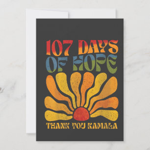 Tarjeta De Agradecimiento 107 días de esperanza Gracias Kamala