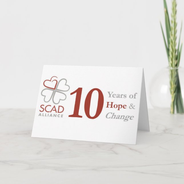 Tarjeta De Agradecimiento 10 años Aniversario de Notecard (Anverso)