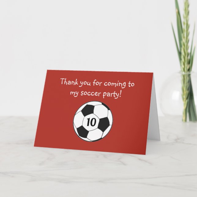 Tarjeta De Agradecimiento 10th Birthday Soccer Sports Boys Kids (Anverso)