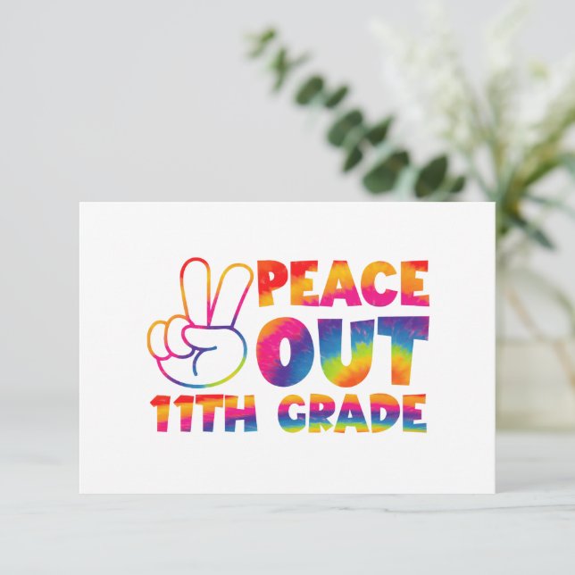 Tarjeta De Agradecimiento 11º Grado de tinte de tie de 11º grado de Peace Ou (Anverso de pie)