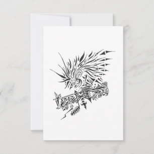 Tarjeta De Agradecimiento 122 Arte de Tatuaje Tribal Abstracto Blanco y Negr