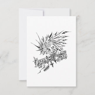 Tarjeta De Agradecimiento 122 Black White Abstract Tribal Tattoo Art
