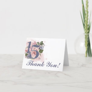Tarjeta De Agradecimiento 15.ª Moda Quinceanera acuarela floral