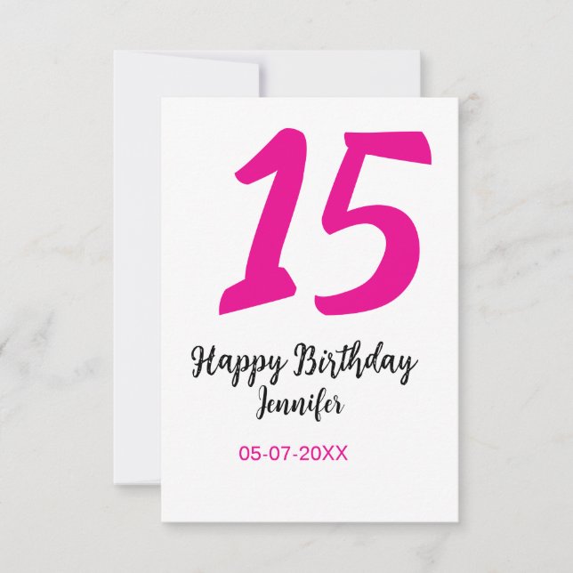 Tarjeta De Agradecimiento 15 años quiencenera añadir fecha año tentación ros (Anverso)