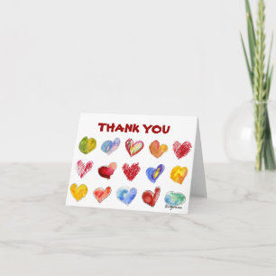 Tarjeta De Agradecimiento 15 corazones del amor le agradecen cardar