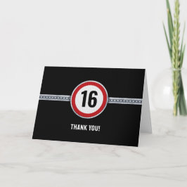 Tarjeta De Agradecimiento 16th Birthday Speed Limit