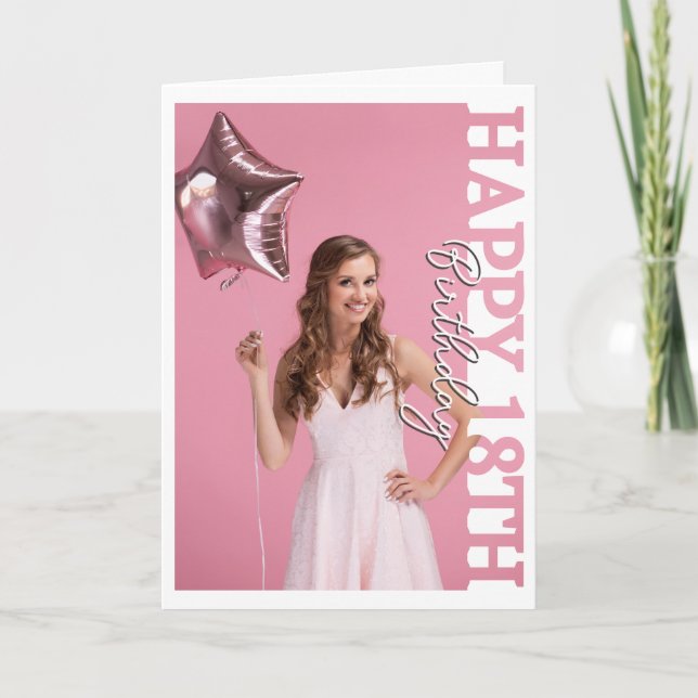 Tarjeta De Agradecimiento 18th birthday Photo college Birthday Card (Anverso)