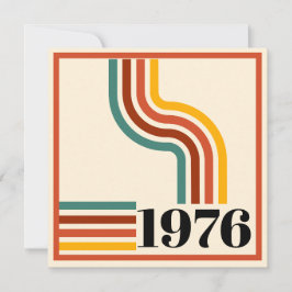 Tarjeta De Agradecimiento 1976 Retro Stripe 50th Birthday Thank You Card
