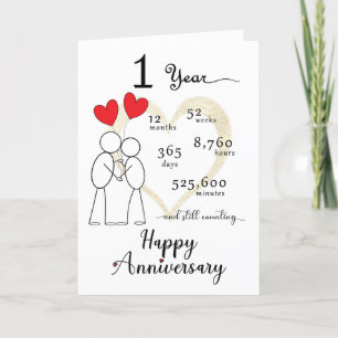 Tarjeta De Agradecimiento 1.ᵉʳ Aniversario Boda
