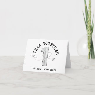 Tarjeta De Agradecimiento 1 Año Juntos - Celebración del Primer Aniversario