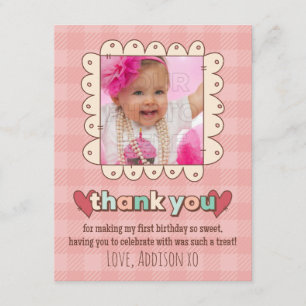 Tarjeta De Agradecimiento 1r Las magdalenas del cumpleaños le agradecen