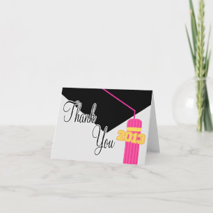 Tarjeta De Agradecimiento 2013 Graduation Cap And Tassel Thank You (Pink)