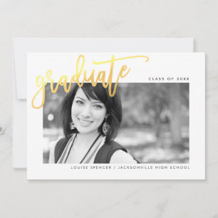 Tarjeta De Agradecimiento 2020 GRADUATE moderno con membrete dorado falso