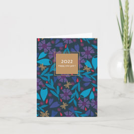 Tarjeta De Agradecimiento 2025 personalizado feliz año nuevo elegante floral