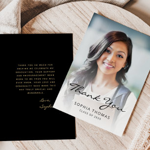 Tarjeta De Agradecimiento 2025 Photo Classic Black Gold