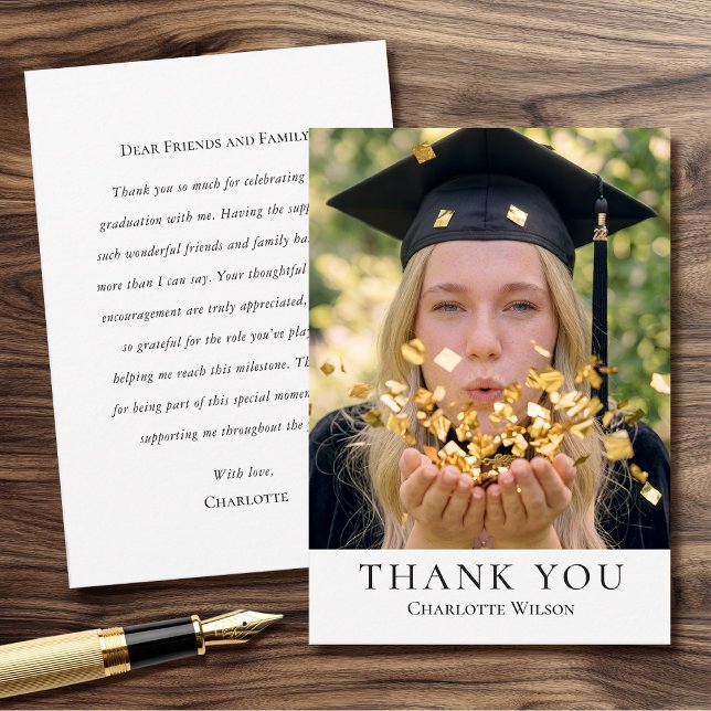 Tarjeta De Agradecimiento 2026 Classic Graduation Thank You Card Photo (Subido por el creador)