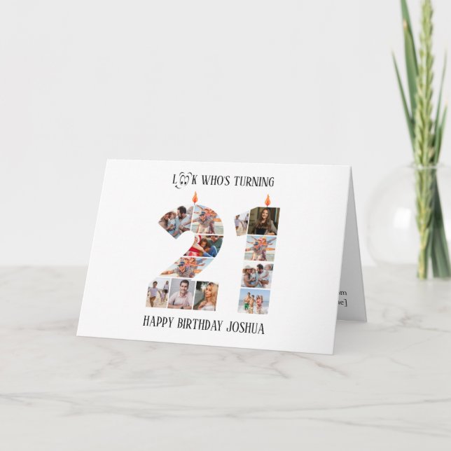 Tarjeta De Agradecimiento 21st Birthday Photo Card (Anverso)