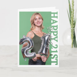 Tarjeta De Agradecimiento 21st birthday Photo college Birthday Card