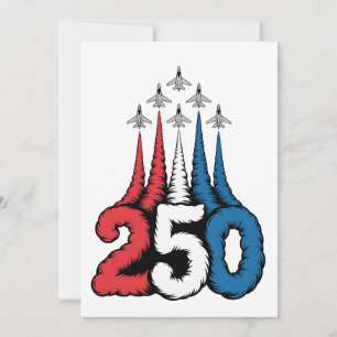 Tarjeta De Agradecimiento 250º Aniversario 4 de Julio Jet Patriótico
