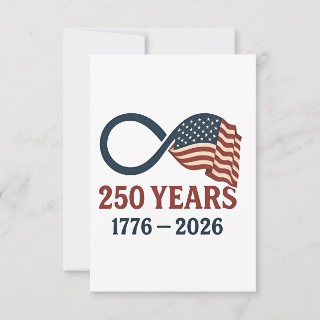 Tarjeta De Agradecimiento 250 Aniversario 1776-2026 Estados Unidos Patriótic (Anverso)