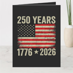 Tarjeta De Agradecimiento 250 Años Bandera Americana 1776-2026