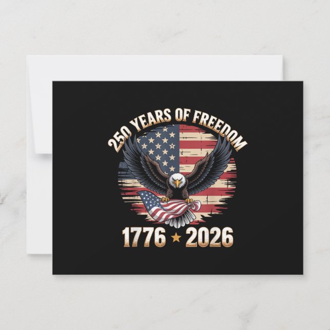 Tarjeta De Agradecimiento 250 Years American 250th Anniversary US USA Flag 4 (Anverso)