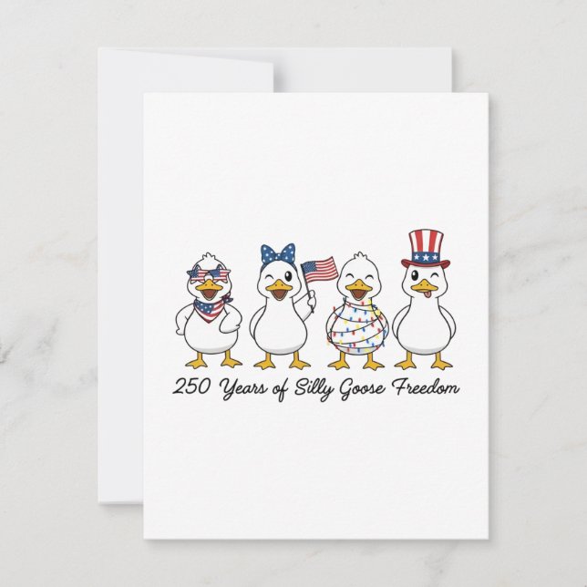 Tarjeta De Agradecimiento 250th Years of Silly Goose Freedom Semiquincentenn (Anverso)