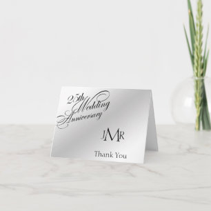 Tarjeta De Agradecimiento 25to El aniversario de plata le agradece