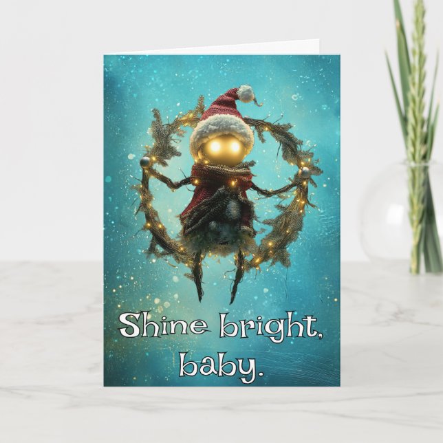 Tarjeta De Agradecimiento *~* 27 Navidades mágicos brillantes y divertidos A (Anverso)