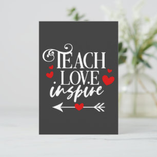 Tarjeta De Agradecimiento 2/2 Enseñar a los profesores de guardería inspirar