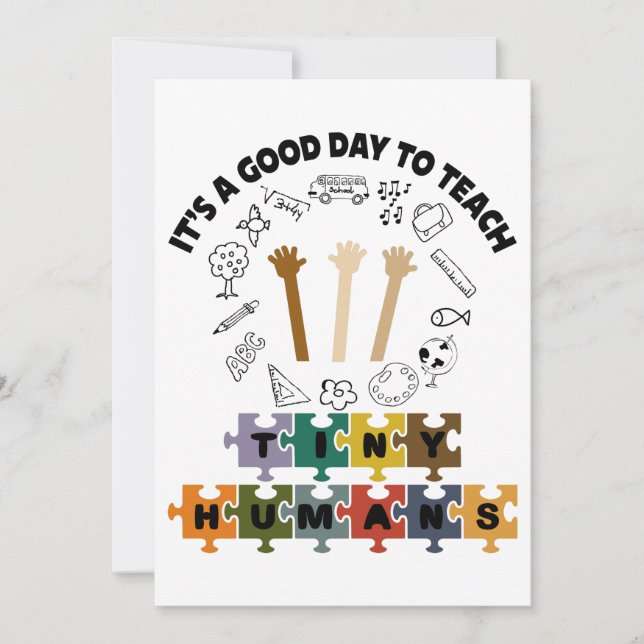 Tarjeta De Agradecimiento 2/4, es un buen día para enseñar a pequeños humano (Anverso)