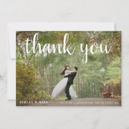 Tarjeta De Agradecimiento 2 Color de la foto + Boda blanco y negro Gracias
