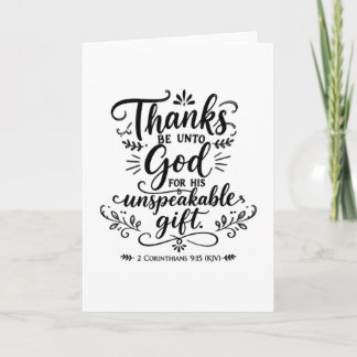 Tarjeta De Agradecimiento 2 Corintios 9:15 Versículo Bíblico Letra a Mano Na