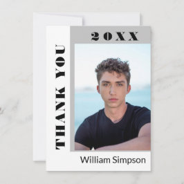 Tarjeta De Agradecimiento 2 FOTO Moderna Graduación Minimalista simple