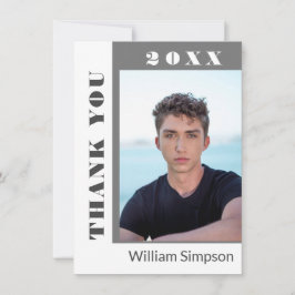 Tarjeta De Agradecimiento 2 FOTOGRAFÍA Moderna, simple graduación Minimalist