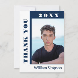 Tarjeta De Agradecimiento 2 FOTOGRAFÍA Moderna, simple graduación Minimalist