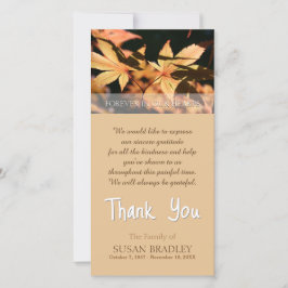 Tarjeta De Agradecimiento 2 hojas en otoño Solidaridad gracias