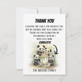 Tarjeta De Agradecimiento 2 Padres 2 Niños - Cumpleaños de la Familia Waterc