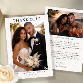 Tarjeta De Agradecimiento 2 Photographs Personalized Wedding With Message 
